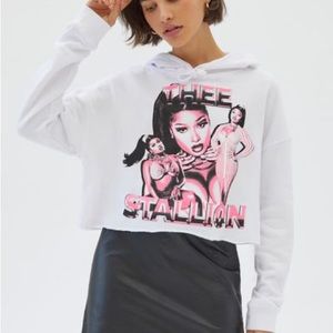 Megan Thee Stallion UO Exclusive Cropped Hoodie Sweatshirt